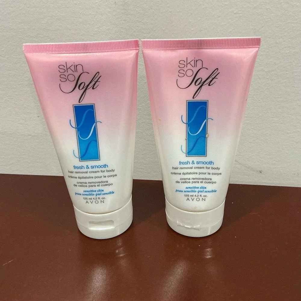 2 Avon Skin So Soft Fresh & Smooth‎ Body Hair Removal Creams 4.2oz New Sensitive